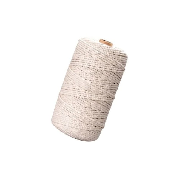 3mm x 200m Natural Macrame Rope, Macrame Thread Cotton Rope Macrame Cord, Macrame Rope DIY Crafts for Wall Hanging Plant Hanger Craft Gift Decoratio