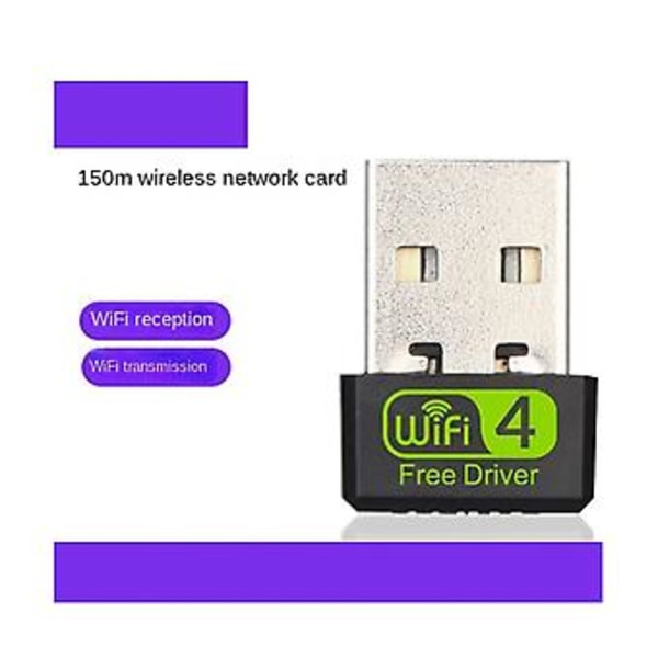 150 Mbps USB 2.4G WiFi-mottaker Plug and Play Driver WiFi-adapter for bærbar PC stasjonær datamaskin