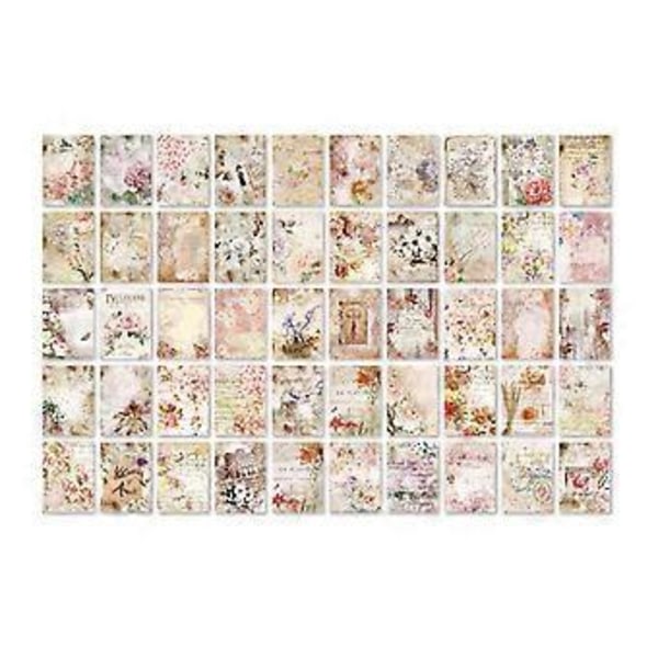 100 ark Vintage Scrapbook-papper - Estetisk journalbakgrund för DIY-projekt, Typ 3