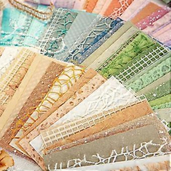 96 ark Texturerat Scrapbook-papper & Mesh-tyg Blandat Set, 6-pack Blandat Specialpapper för Scrapbooking Planner