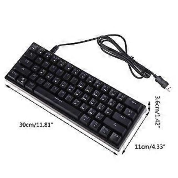 Trådbundet Mekaniskt Gamingtangentbord 61 Tangenter Mini RGB Bakgrundsbelyst Ljusstark Kristallbas Tangentbord med Hot Swap Switch för Gamers