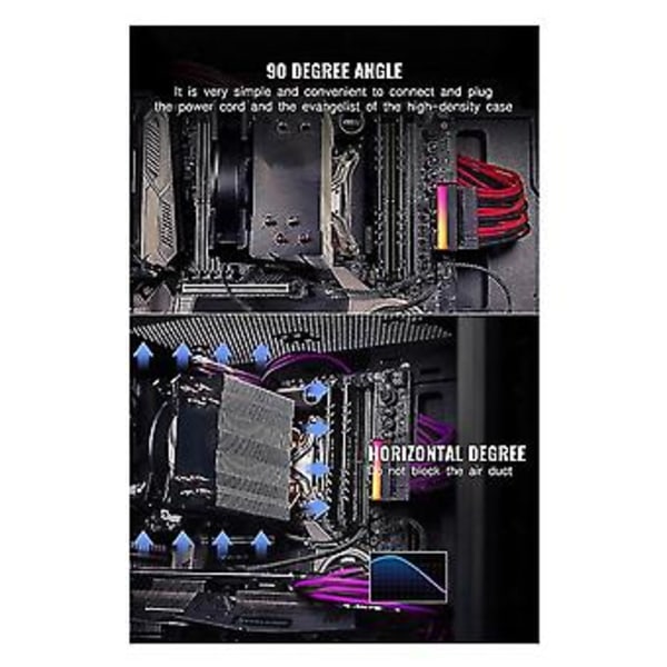 Atx 24 Pin Til 90 Graders Strømadapter Argb Bundkort 24pin Styrehoved Diy Monteringsudstyr