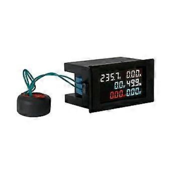 AC200-450V 100A LCD Digital Panel Wattmeter Måler Spænding Voltmeter Strøm Amperemeter Frekvensindikator