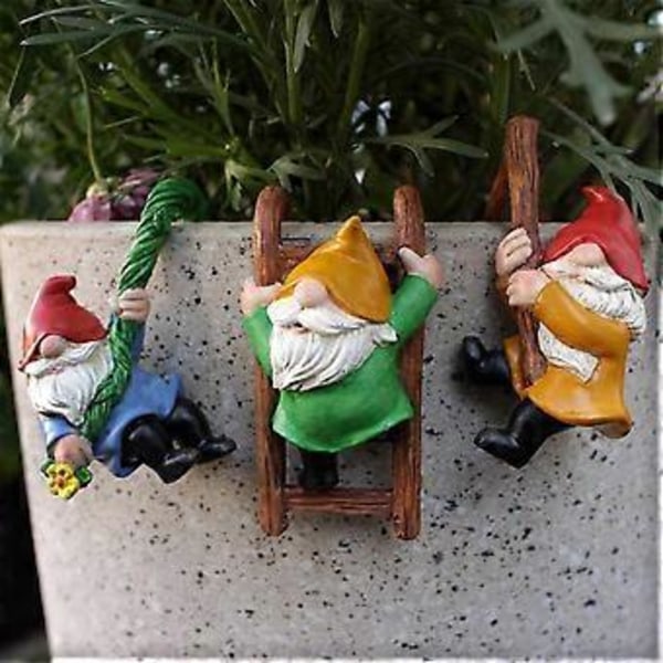 Fe Have Tilbehør, Havegnome Miniature, Mini Gnome Have Sæt Dværge Statue til Fe Have, Boligdekoration