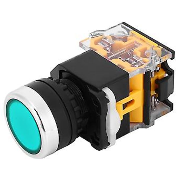5kpl 22mm 37V-440V Painonappikytkin Itselukittuva Painonappikytkin ilman valoa (Vihreä)
