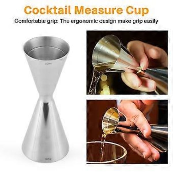 Målebeger i rustfritt stål Dobbelthodet Bar Party Vin Cocktail Shaker Jigger 45 ml