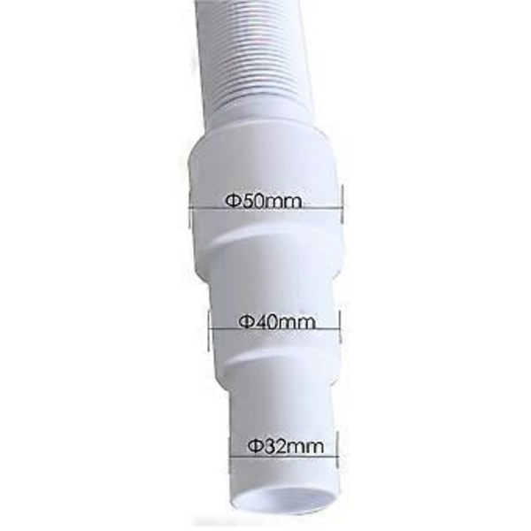 1 stk., Uttrekkbar 50 mm avløpsrør Hurtigkoblingsslange 5 cm Kobles bare til nedløpsrøret 5 cm utløpsrør