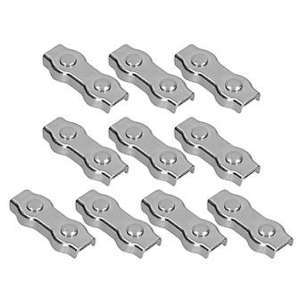 Wire Rope Clips Rustfrie stålkabelklemmer Enkelt grep Kaliper Duplex Låseanordning 10 stk M6