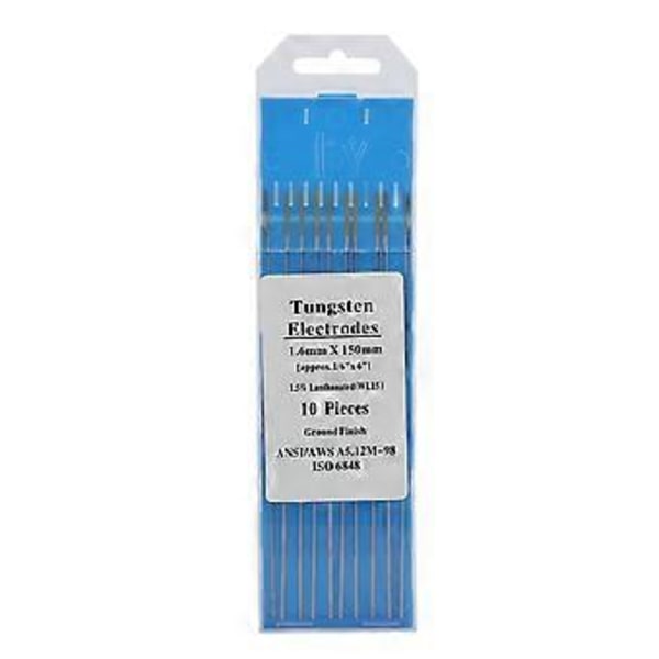 10st WL15 Lantan Volfram TIG Elektroder för Stål Metall Legering Svetsning (1.6mm*150mm)