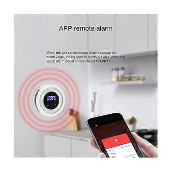 Wifi Trådlöst Smart Gaslarm Gasläckagedetektor App-kontroll Hemlarm Högvolymslarm För Kök Lager
