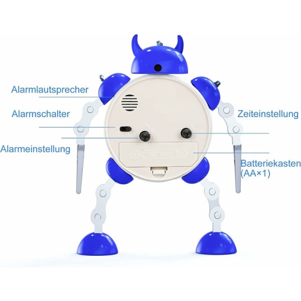 Barnklocka, Robot, Analog Klocka för Barn, Tyst Klocka för Pojkar och Flickor, Present till