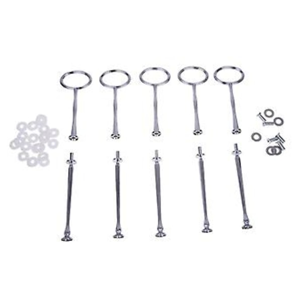 5 Bröllop Metall 2 Vånings Tårtställ Center Handtag Stänger Beslag Kit