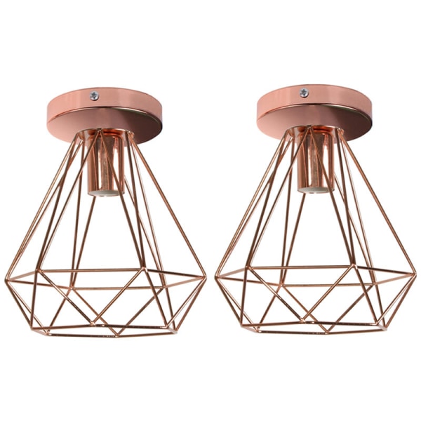 E27 Moderne taklampe innfelt taklampe Rose Gold taklampe Ø20CM 2 stk