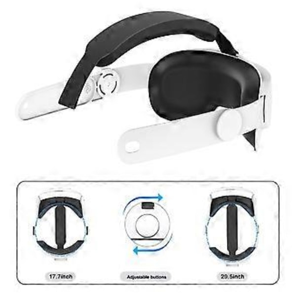 Huvudband för 3 VR-headset Förbättrad komfort Justerbart huvudband för 3 Vit