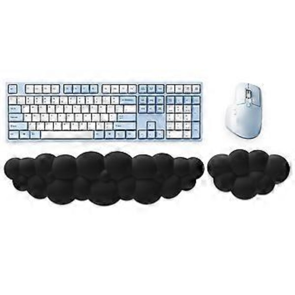 Moln Handledsstöd Kit Tangentbord Handledsstöd Mus Handledsstöd Memory Foam Handledsstöd för Tangentbord Mus Halkfri Svart