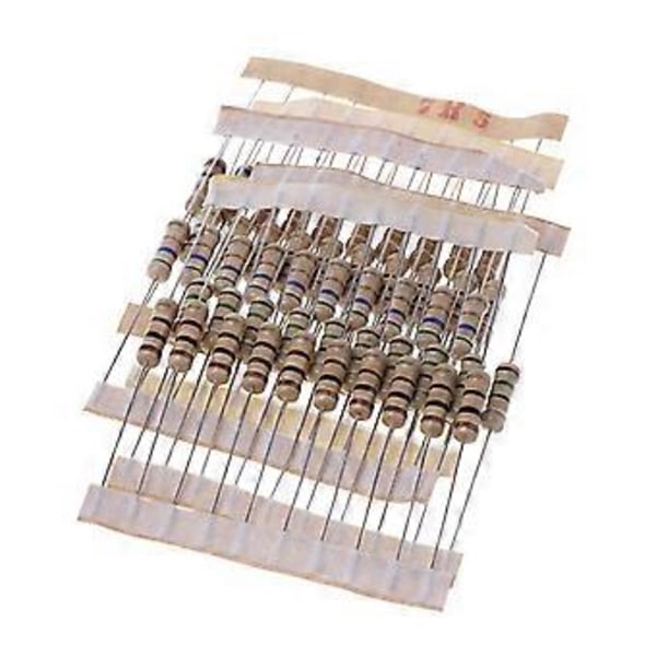 300st Motståndskit 1W 5% 0.1-750 Ohm Kolmotstånd 30 Värden Resistans Set
