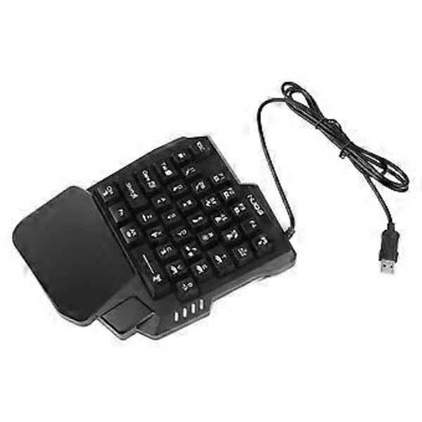 USB Tangentbord Enhands Kabelansluten 35 Tangenter Ljusstarka Gaming Tangentbord För Surfplatta Färgglada Ergonomiska Speltangentbord Handstöd