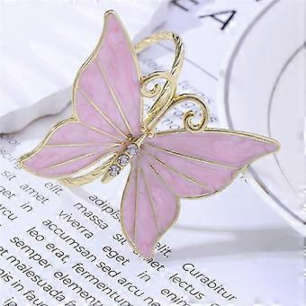8 st Blommor Fjäril Servettringhållare för Påsk Bröllopsfest Familjesammankomst Servett Tyg Ornament Dekoration, B