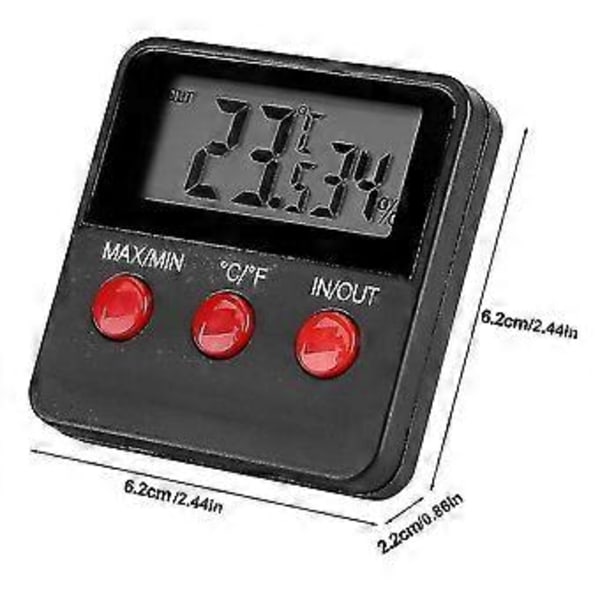 Lättläst Digital Termometer/Hygrometer för Reptilterrarium/Äggkläckare - Mät Temperatur och Luftfuktighet