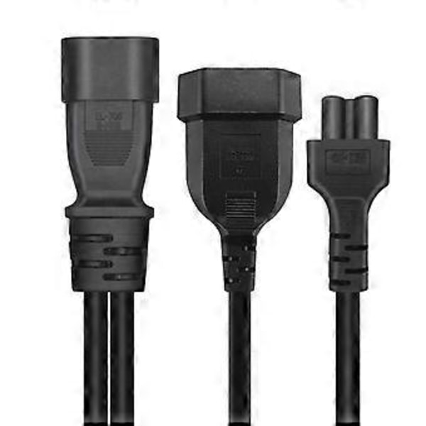 IEC320 C14 till IEC320 C5+EU4.0mm Strömkabel 1 in 2 Ut Y-splitter Adapterkabel