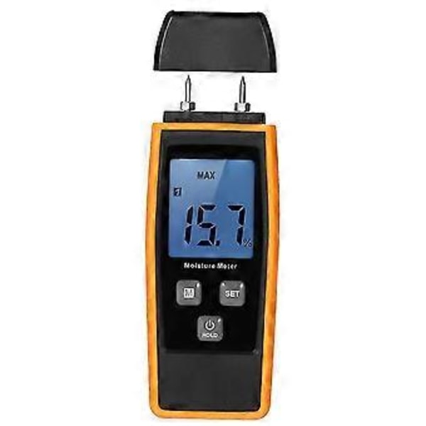 Handhållen Mini Fuktmätare Digital LCD Träfuktmätare Fuktdetektor för Virke Trä Gips Växter Gipsskivor Tegelbruk