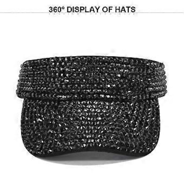 Sommer punktbor tom top baseball kasket mode diamant solskærm all-match topløs peaked cap solbeskyttelse solskærm