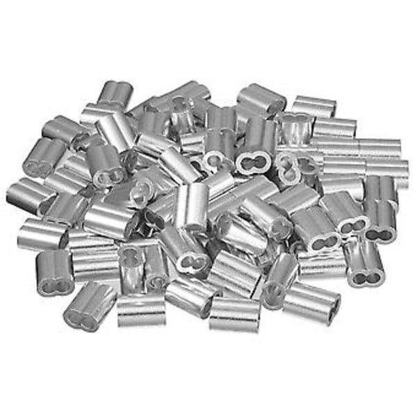 5/32 tommer (4 mm) Diameter Wire Rope Sleeves Fittings Kabelkrymper 100 stk
