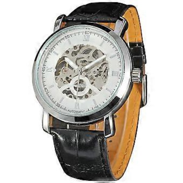 Nary Herre Quartz Klokke: Rustfritt Stålrem med Rund Urskive, Kalendervisning, Elegant Hvit Design