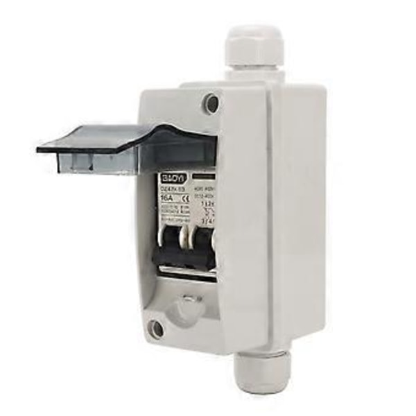 Mini Strømafbryder DC 12-400V AC 90-400V Dobbelt Strøm 16A Solcelleafbryder med IP65 Vandtæt Boks