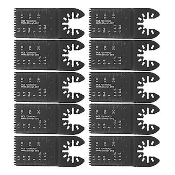 10 st Oscillerande Multiverktyg 35mm Sågblad Högkolstål Sågblad Grova Tänder