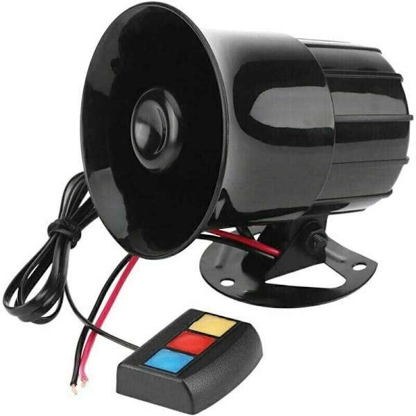 Car/Motorcycle Horn - Loud 12V 30W alarm siren with 3 speakers.