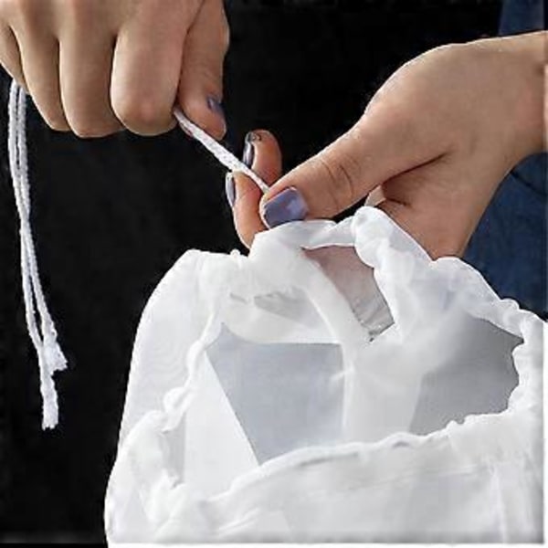 Sojamjölk Vinfilterpåse Nötmjölkspåse Yoghurtfilter Nät Mesh Kök Mat Återanvändbara Nylonfilterpåsar Sil L