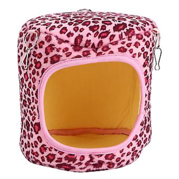 Varm hängmatta i bomull för husdjur, hängande sovbo för ekorre, igelkott, marsvin, chinchilla, kaniner, rosa leopard
