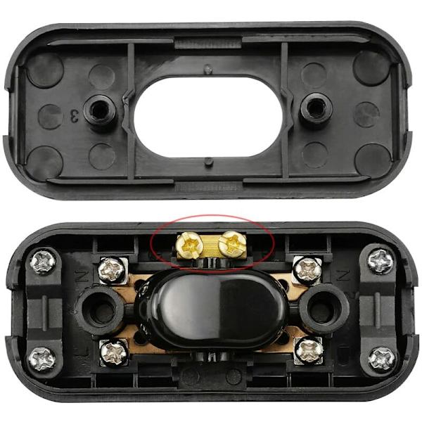 Mila-Amaz 2 st Bi-Pole Inter Rocker Switch 6A 250V Rocker Switch Dimmer/Switch för lampa, svart