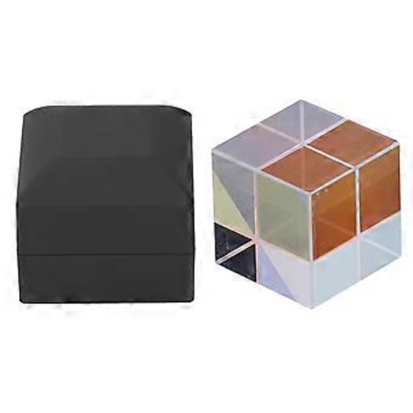 Farve Kubus Prisme 20mm 6 Sider Optisk Glas RGB Dispersion Prisme til Fysik og Dekoration med Opbevaringsboks