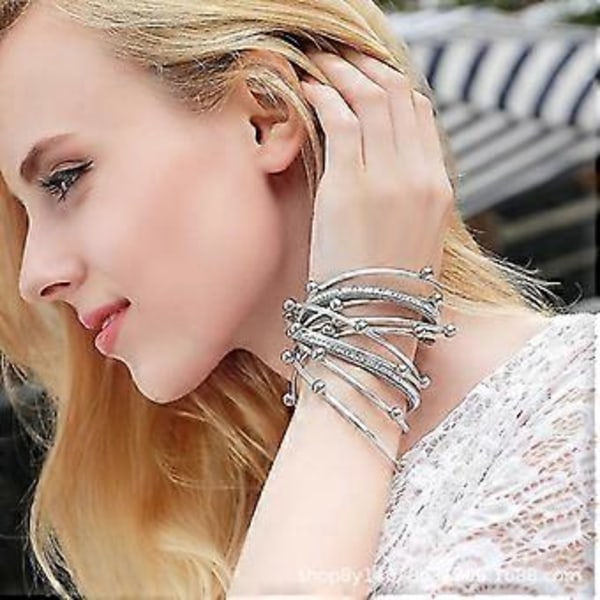 Roséguldfärgade flerlagersarmband läder manschettarmband stapelbara armband set