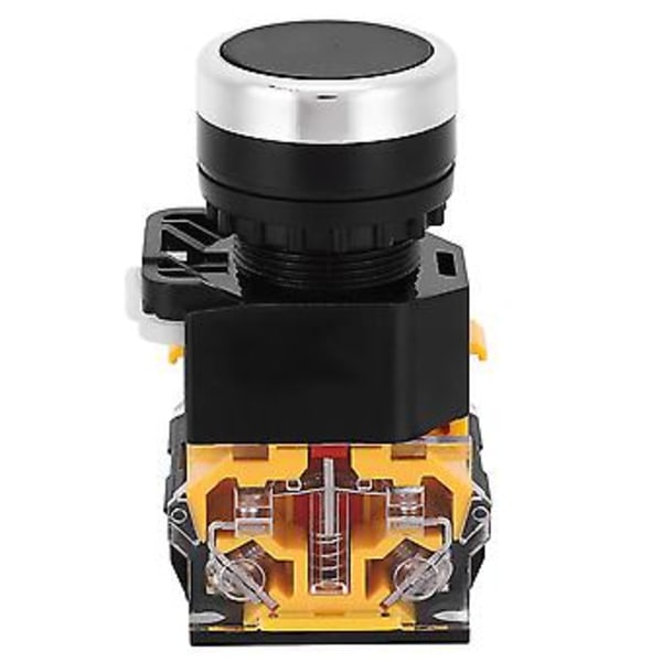 5st 22mm 37V-440V Tryckknappsbrytare Självåterställande Knappbrytare utan Lampa (Svart)