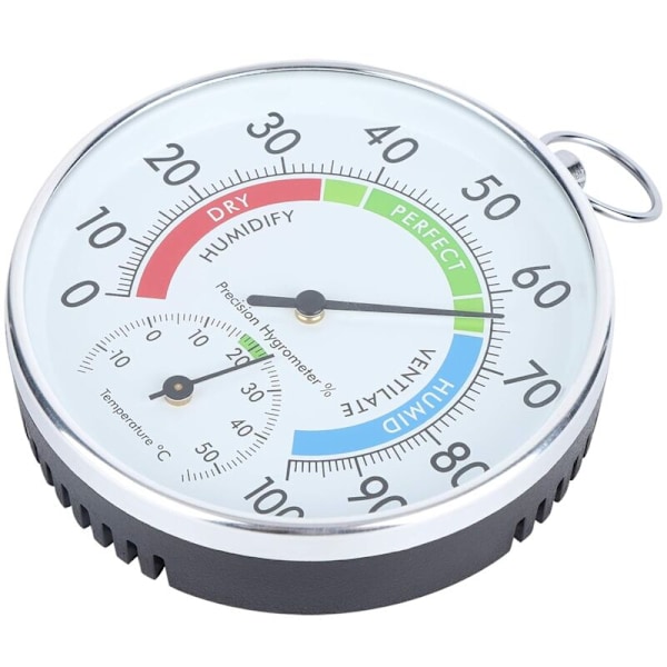 Indendørs hygrometer termometer, aluminiumlegering temperatur- og fugtighedsmåler til pålidelig og komfortabel rumtemperaturkontrol (3,9 x 3,9 x 1,0