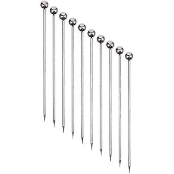 50 stk. Cocktailpinner i rustfritt stål, Martini-pinner i metall, 10,9 cm