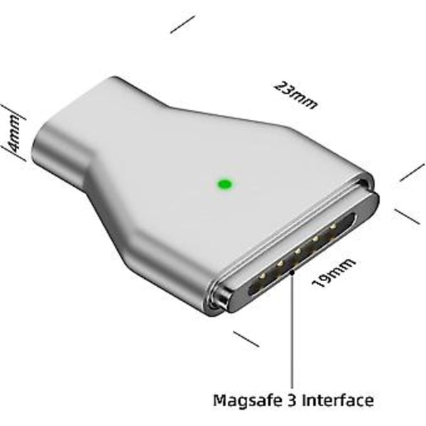 140 W USB C - magneettinen 3 -lataussovitin, yhteensopiva Pro 2023:lle (m2, 14/16 tuumaa), 2022:lle (m2)