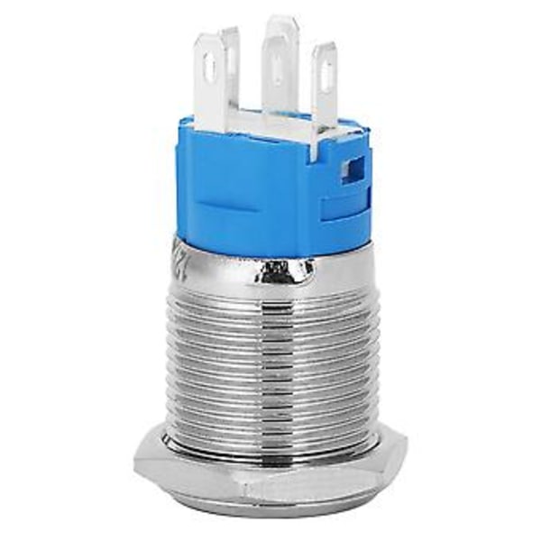 2 ST Platt Självåterställande 5-Pin Metall Tryckknappsbrytare med Lampa & Siffra 2 Symbol, 16mm 220VAC Gul, Idealisk för Kontrollpaneler