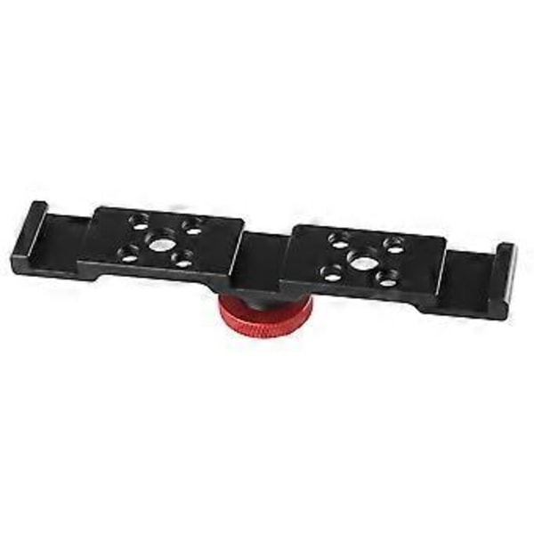 Aluminium Trippel Cold Shoe Mount Platta Fäste för Kamera Mikrofon LED-ljus Montering