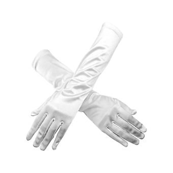Lange Brudesateng Fingerhansker - Elegant Mote for Bryllupsfester og Opptredener