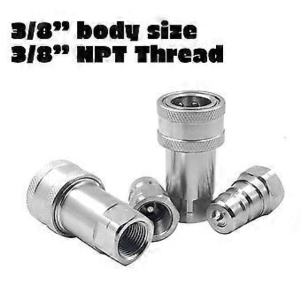 3/8 tum NPT-gänga ISO7241-1A Hydraulisk Snabbkoppling Set med Dammskydd