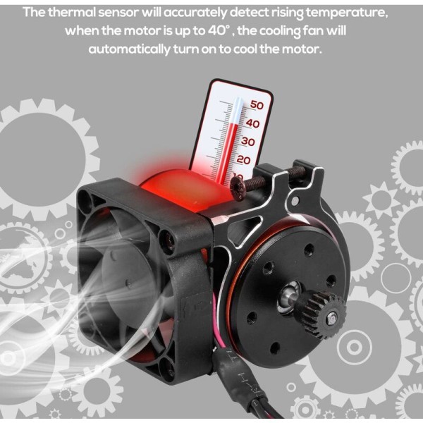 RC-bilmotorns kylfläkt med CNC-värmesensor i aluminiumlegering klämma kylfläns för 4268 4274 motorer 1/8 1/10 Buggy-bilar