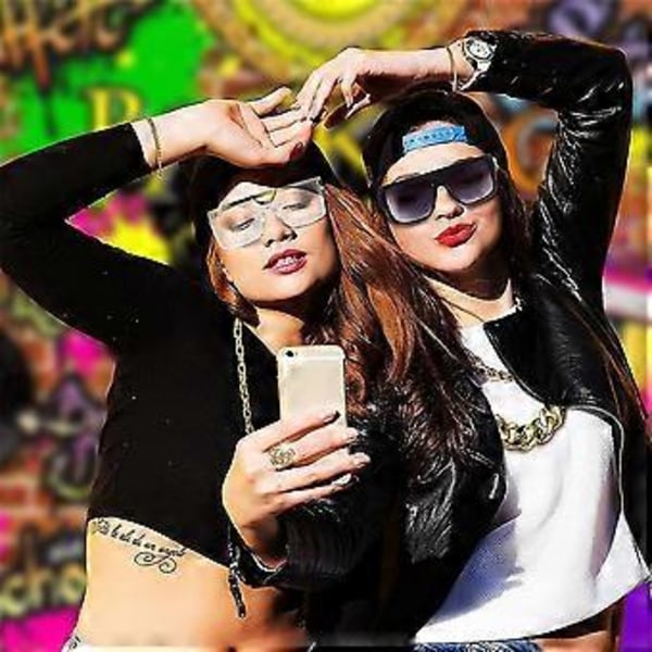 80'er 90'er Hip Hop Kostumer Outfit Tilbehør, Falsk Guldkæde, Twist Leg Punk Solbriller, Dollar Tegn Fingerring Til Mænd Kvinder Rapper