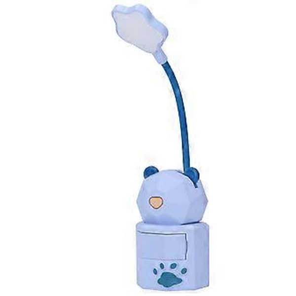 LED Tegneserie Bordlampe Øjenbeskyttelse Læse Natlys USB Opladning Bordlampe til Soveværelse Kollegium Lilla