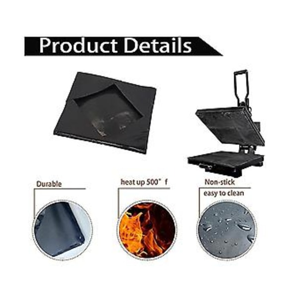 2 stk. Pressepladeindpakningscover, genanvendeligt non-stick til beskyttelse af sublimeringspresse Ma