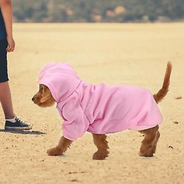 Söt Vintervarm Hoodie Tröja Kläder Kappa för Hundar Valpar Katter i Polyester (Rosa XXL)