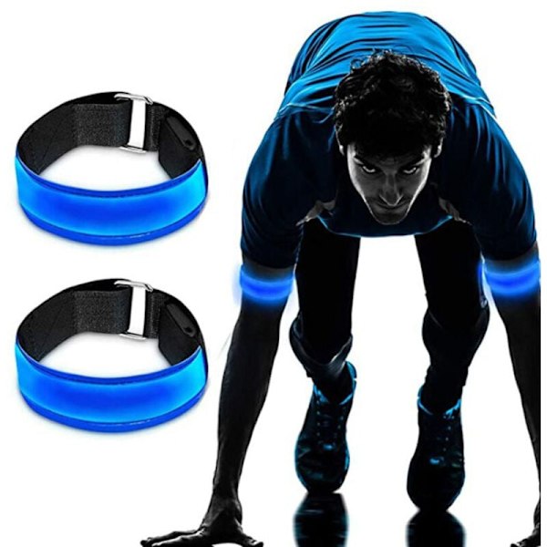 Uppladdningsbart LED-armband, 2 st lysande armband USB-reflekterande remsa reflekterande tejp LED-armband lysande band barn reflekterande band för jogging